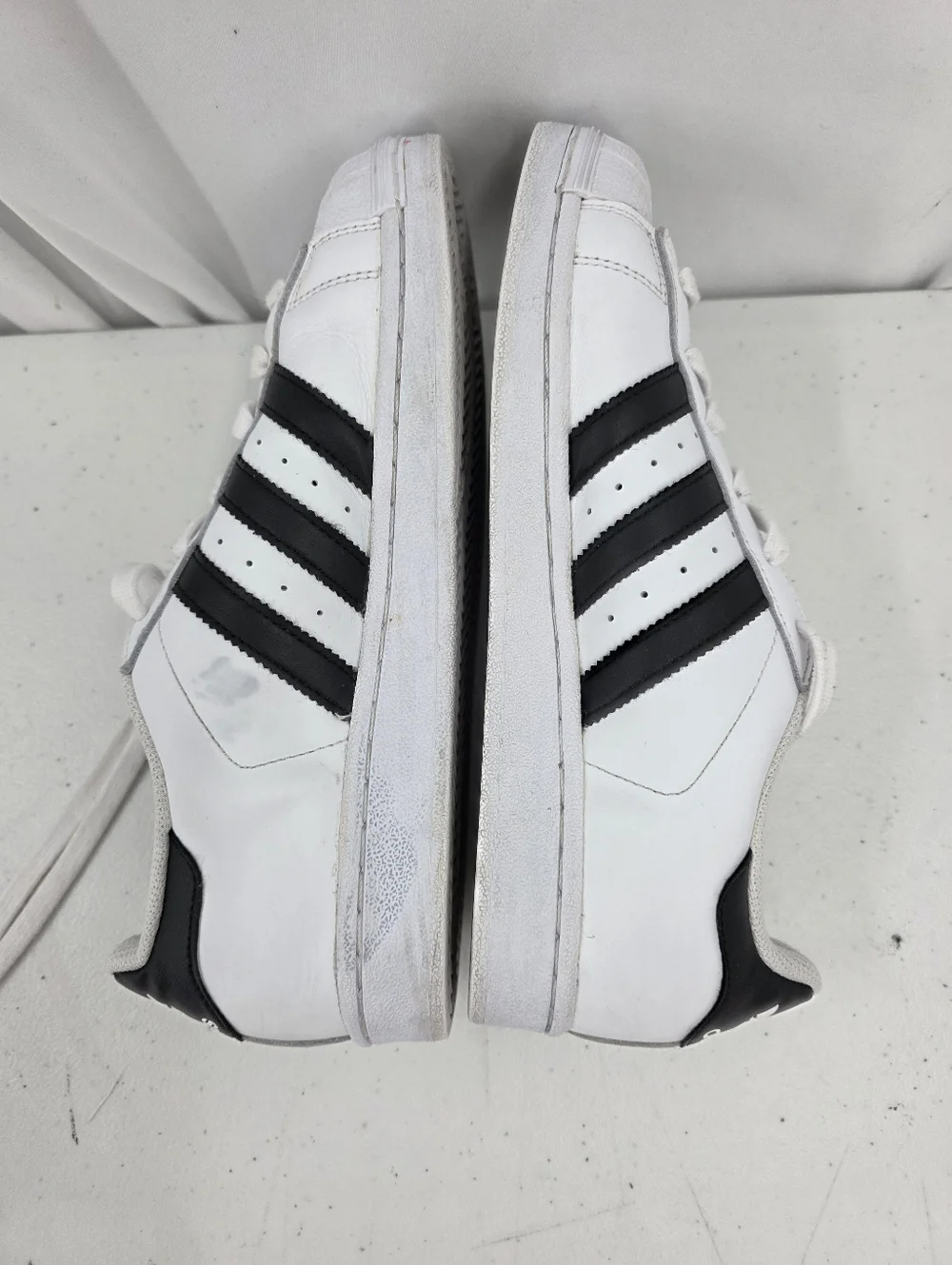 Adidas Superstar Shoes Running White Black 3 Stripe C77154 Mens Size‎ 6.5 W 8.